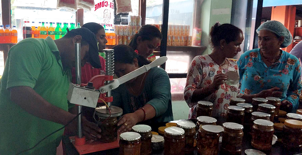 गोदावरी र चुरेका अचार उद्यमी महिलालाई उपकरण हस्तान्तरण
