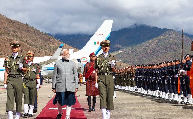 भारतीय प्रधानमन्त्री मोदी भुटान भ्रमणमा