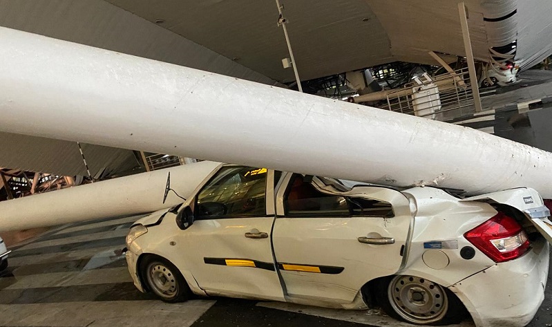 दिल्ली अन्तर्राष्ट्रिय विमानस्थल टर्मिनलको छत भत्किँदा एक जनाको मृत्यु