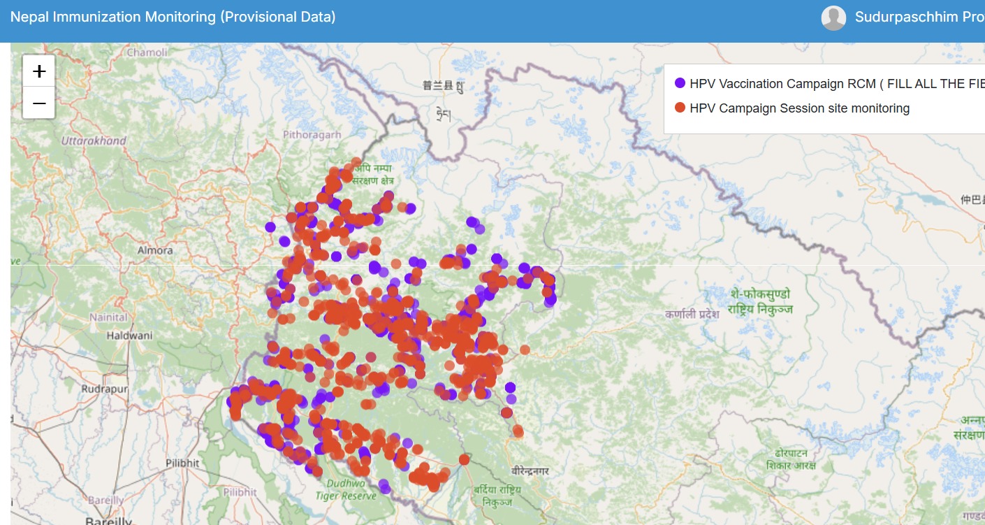 सुदूरपश्चिममा एक लाखभन्दा बढी किशोरीले लगाए एचपीभी खोप