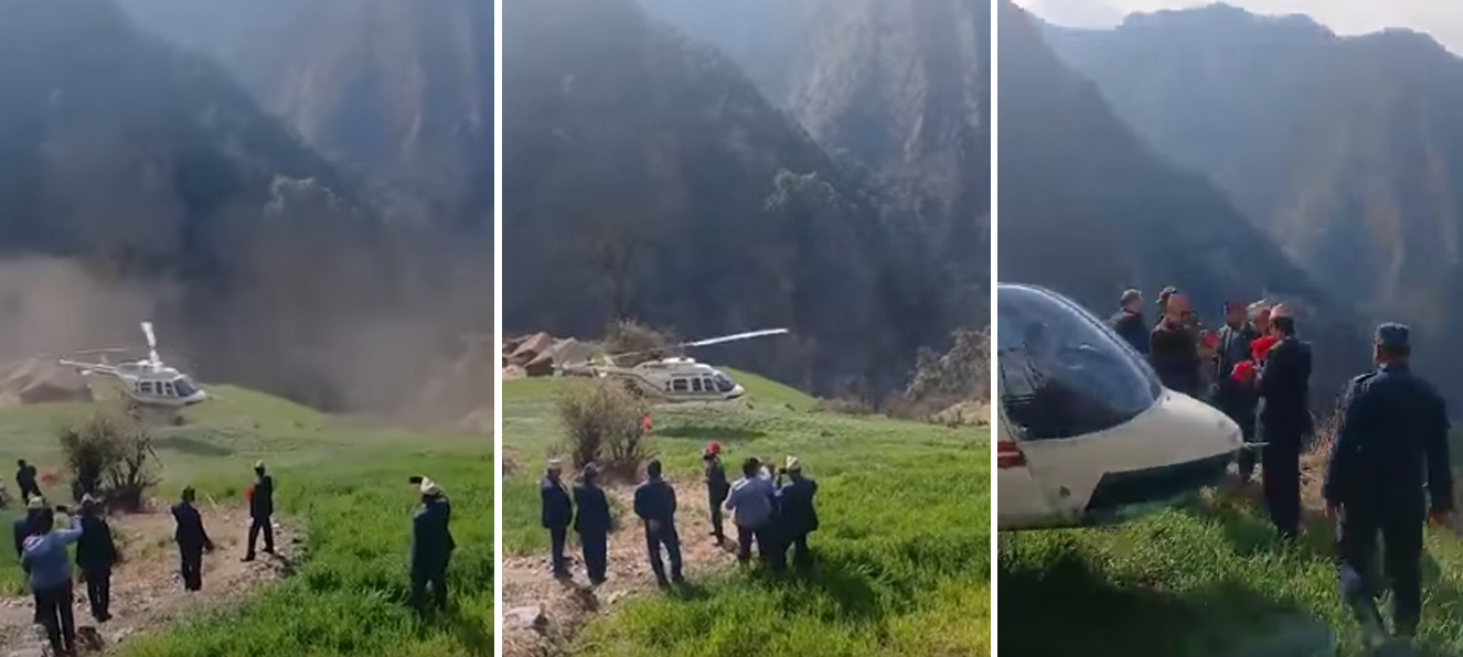 बझाङको साइपालमा बैंक शाखाको उद्घाटन गर्न हेलिकोप्टरमा पुगे गभर्नर