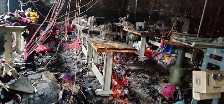 बझाङको एक गार्मेन्ट उद्योगमा भीषण आगलागी