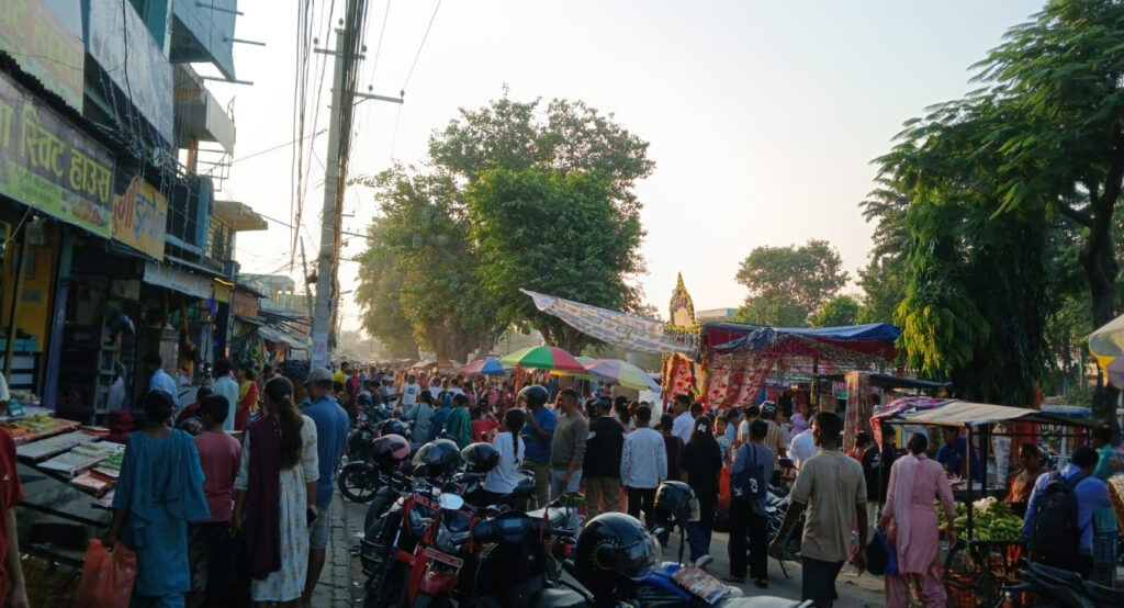 अत्तरियामा लक्ष्मी पूजाका लागि किनमेल गर्नेको घुइँचो