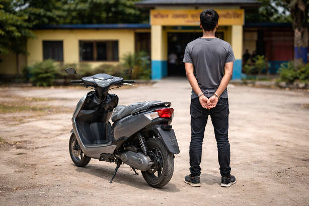 बेलौरीबाट ईभी स्कुटर सहित अन्सारी पक्राउ, नेपाल&hellip;