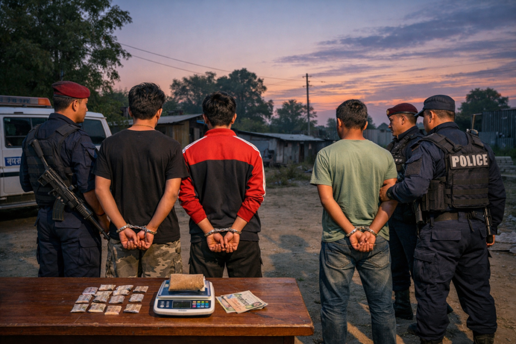 गोदावरीका ३ जना लागूऔषध सहित पक्राउ