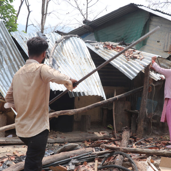 भीमदत्त राजमार्ग छेउमा बन अतिक्रमण गरी बनाईएका संरचना भत्काईए