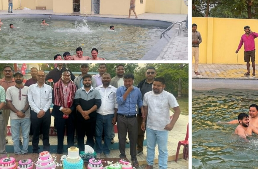 बेलौरीका मेयरको जन्मदिनकाे अवसर पारेर पालिकाले बनाएको स्विमिङ पुल उद्घाटन