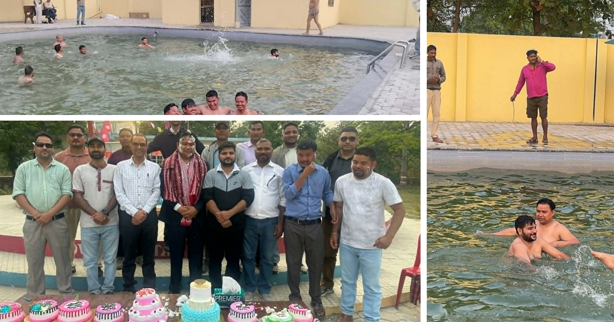 बेलौरीका मेयरको जन्मदिनकाे अवसर पारेर पालिकाले बनाएको स्विमिङ पुल उद्घाटन