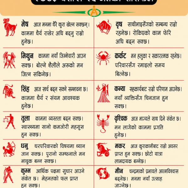 आजको राशिफल