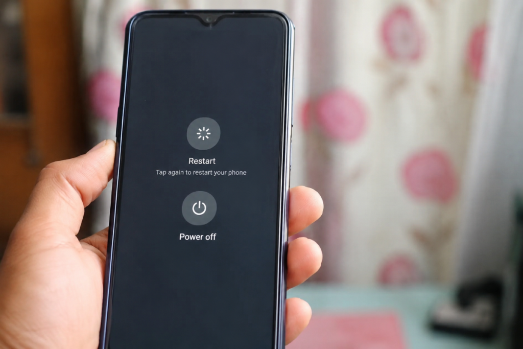 फोनलाई रिस्टार्ट गर्ने कि पावर अफ गर्ने&hellip;
