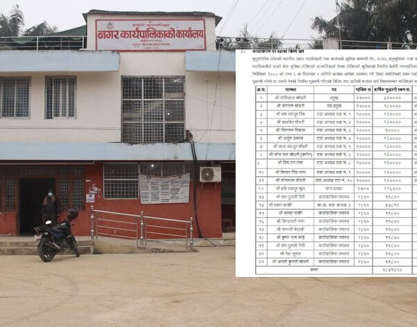 बेलौरीमा प्रदेश ऐन विपरित जनप्रतिनिधिले लगे साढे १८ लाख
