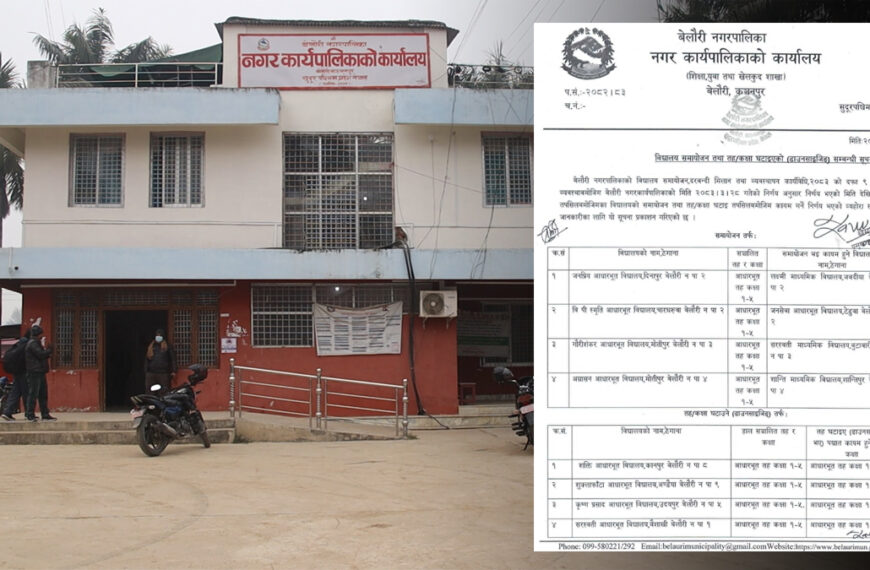 बेलौरीका ४ विद्यालय समायोजन, ४ को तह घटाईयो
