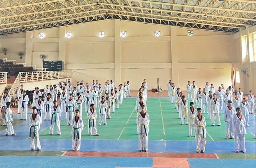 अत्तरियामा पहिलो पटक १०५ तेक्वान्दो खेलाडीको सामुहिक जुनियर ग्रेडिङ सम्पन्न