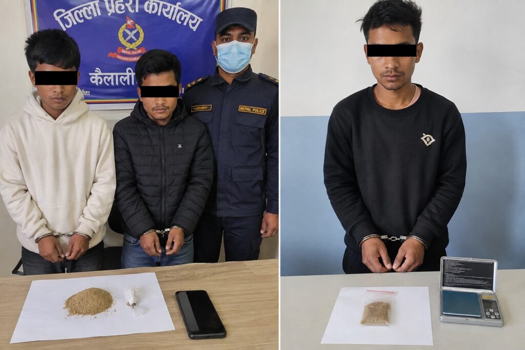 कैलालीमा ब्राउनसुगर सहित चार जना पक्राउ