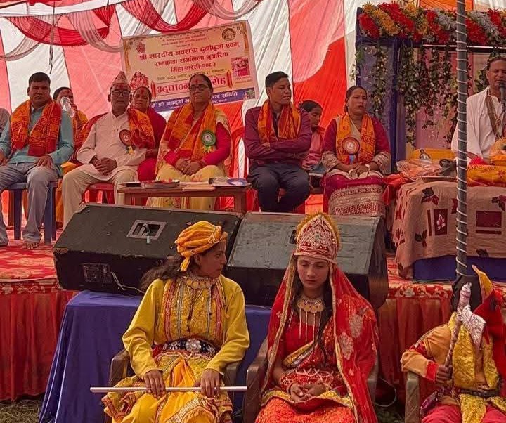 नवदुर्गा भगवती मन्दिरमा दुर्गा पूजा, रामकथा र&hellip;